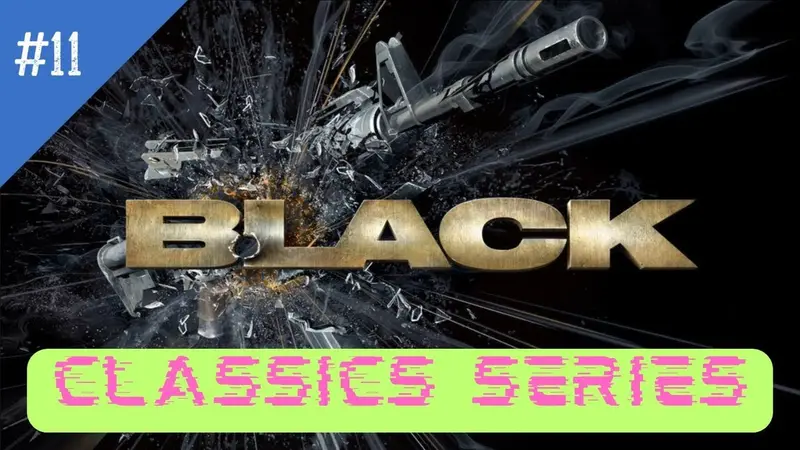 Rocket launcher explosion over a depot in BLACK gameplay footage