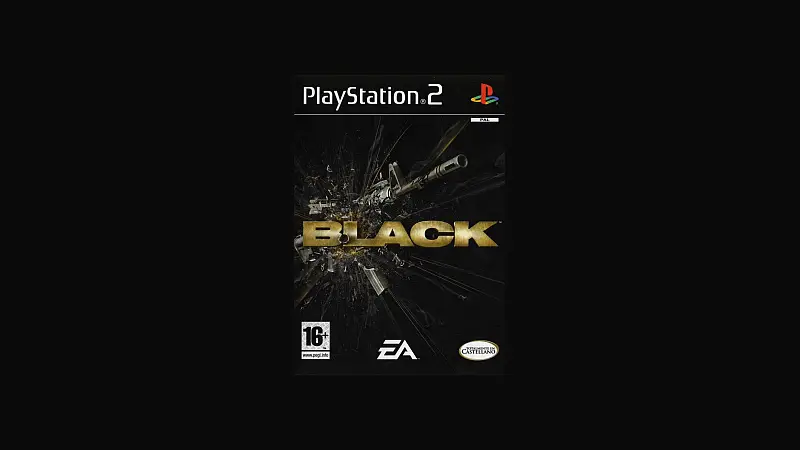 European box art of BLACK, the 2006 Criterion Games shooter